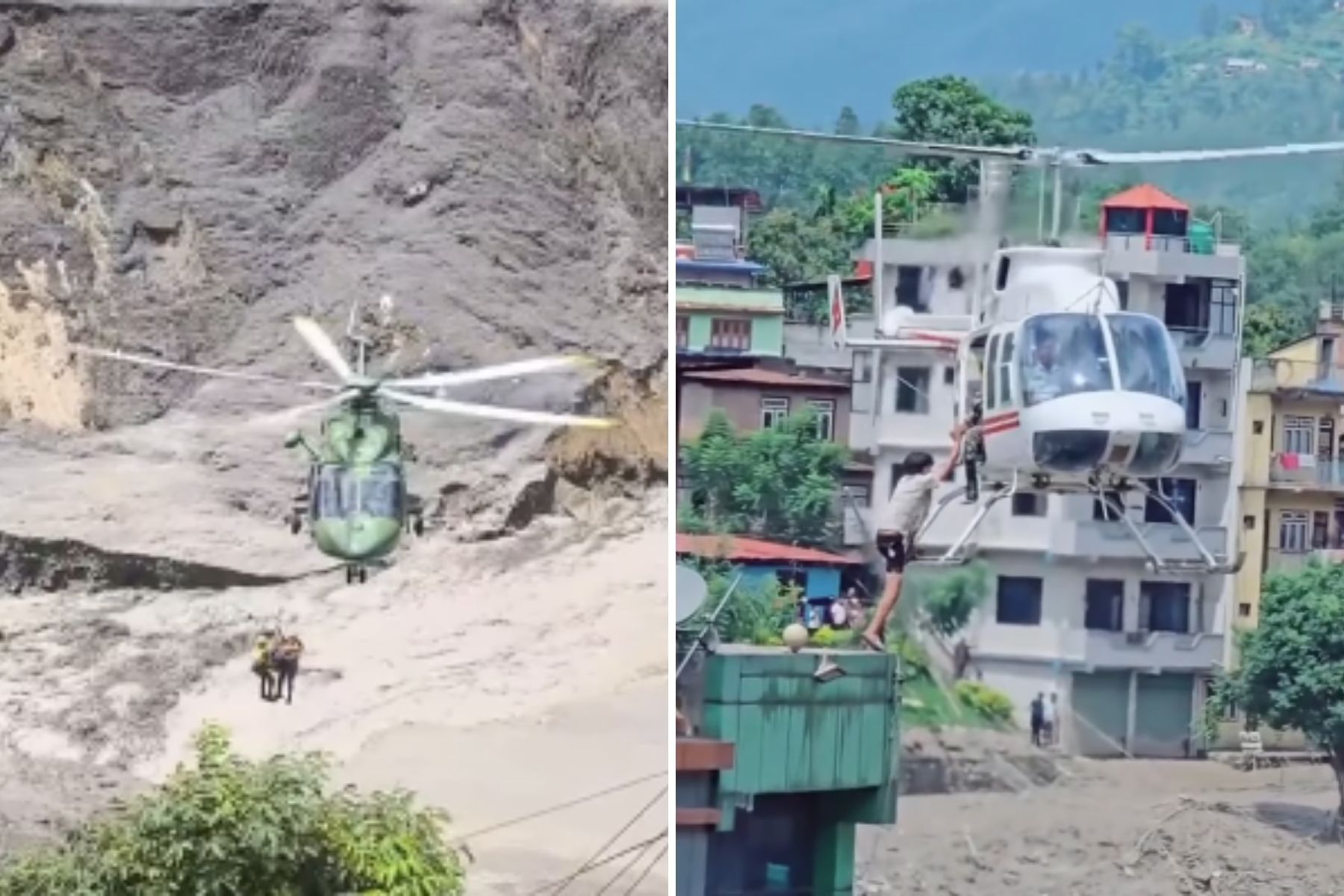 Vítimas ilhadas são resgatadas de helicóptero após enchente no Nepal; veja vídeo