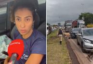 'Impacto muito forte', diz mulher que se envolveu em acidente com carreta no Anel Rodoviário
