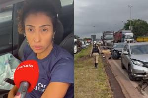 'Impacto muito forte', diz mulher que se envolveu em acidente
