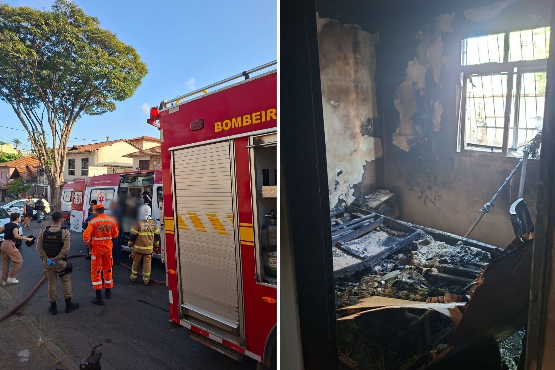 Apartamento pega fogo e pessoa morre carbonizada na Grande BH