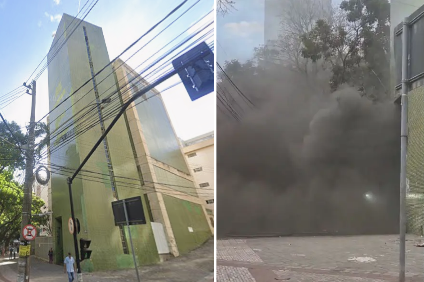 Prédio atingido por incêndio em BH tem trincas e risco de queda de vidros, diz Defesa Civil