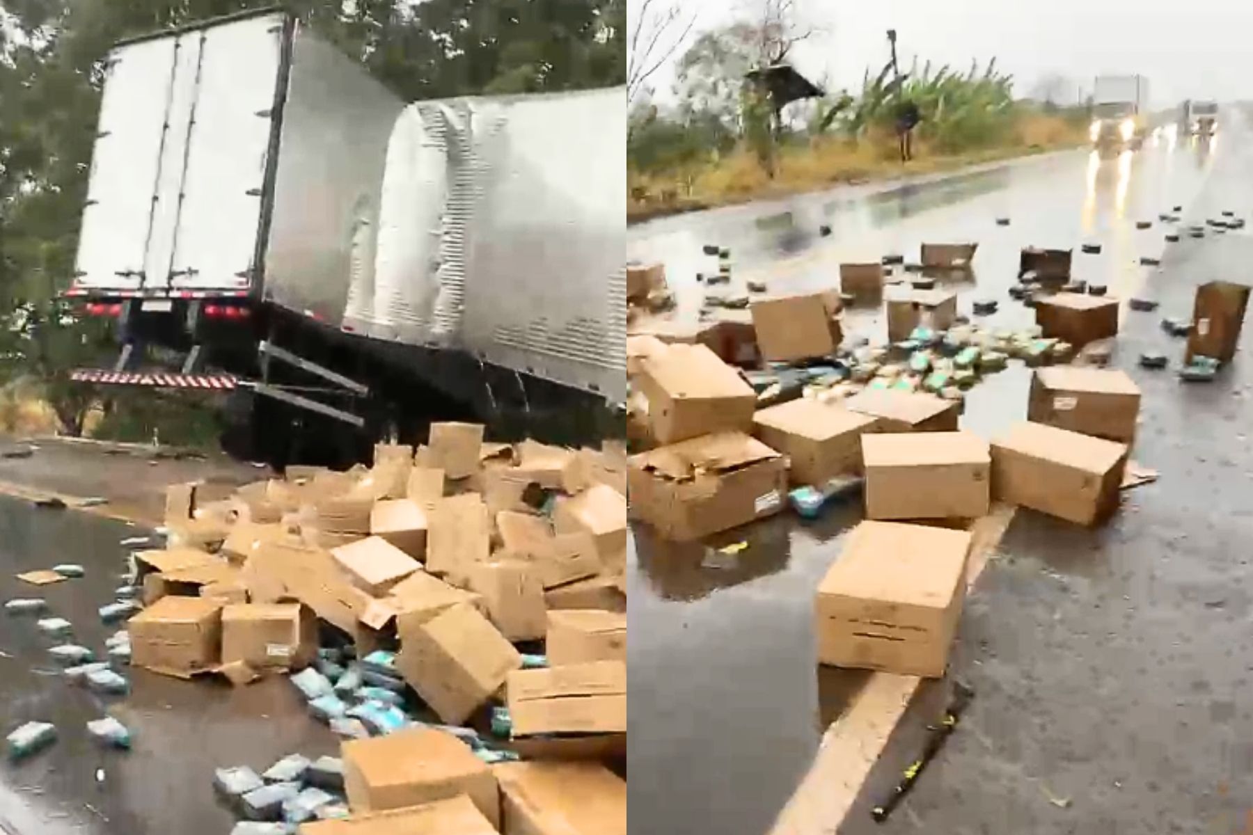 Vídeo: acidente entre ônibus e caminhão interdita MG-040 em Três Marias
