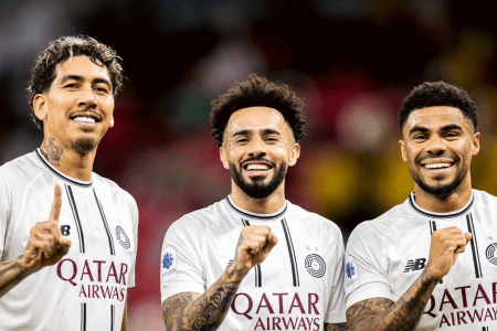 Paulo Otavio, Roberto Firmino e Claudinho marcaram gols na goleada do Al Sadd