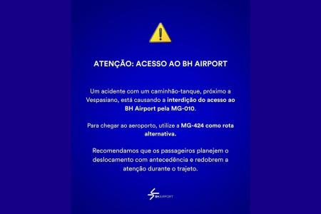 Comunicado da BH Airport • Reprodução