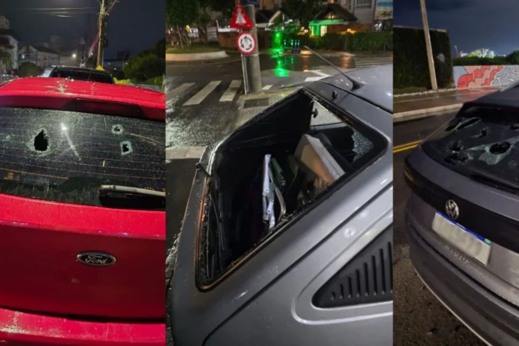 Granizo gigante quebra vidros de carros em Santa Catarina