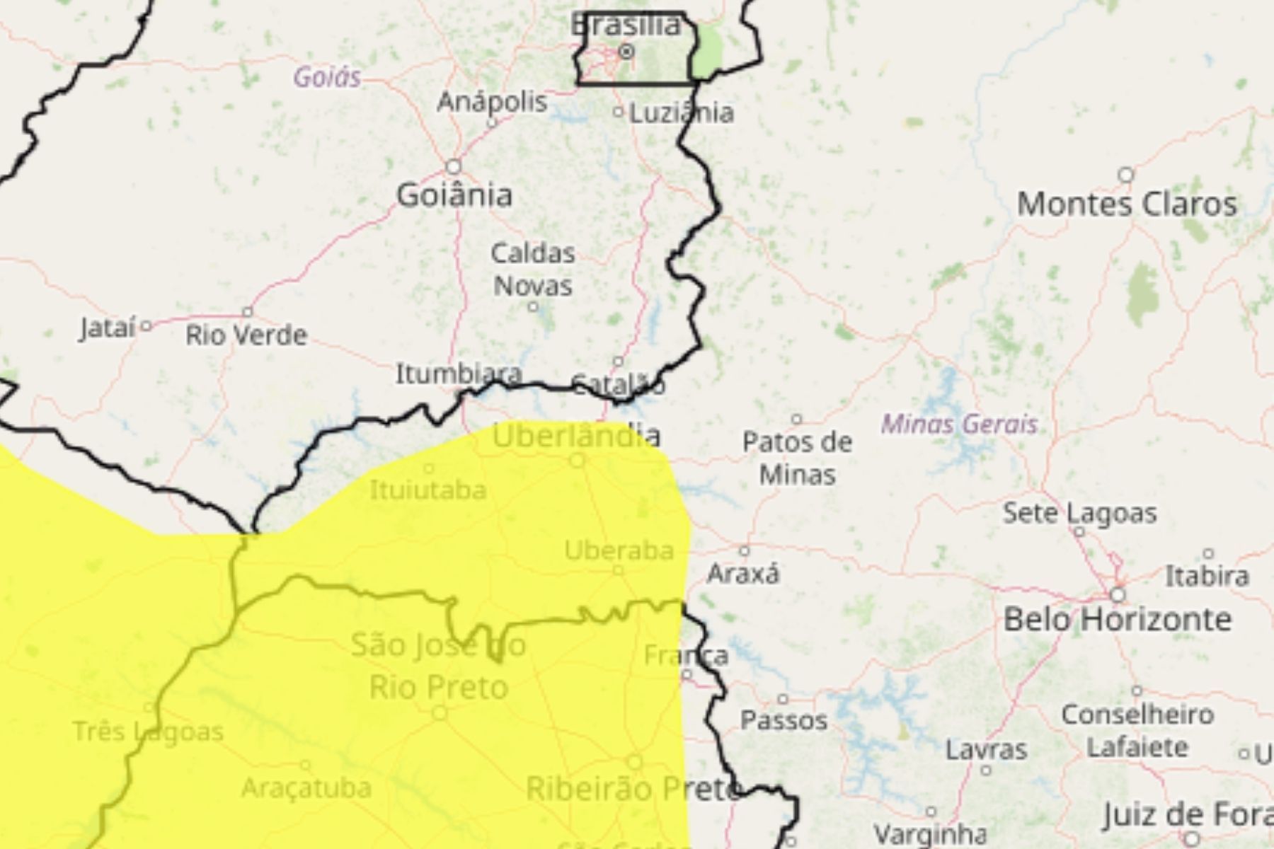 Vendaval pode atingir quase 40 cidades de MG; veja a lista