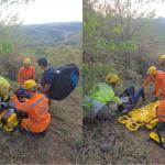 Homem desce de parapente em área de mata e é resgatado por bombeiros em Leopoldina