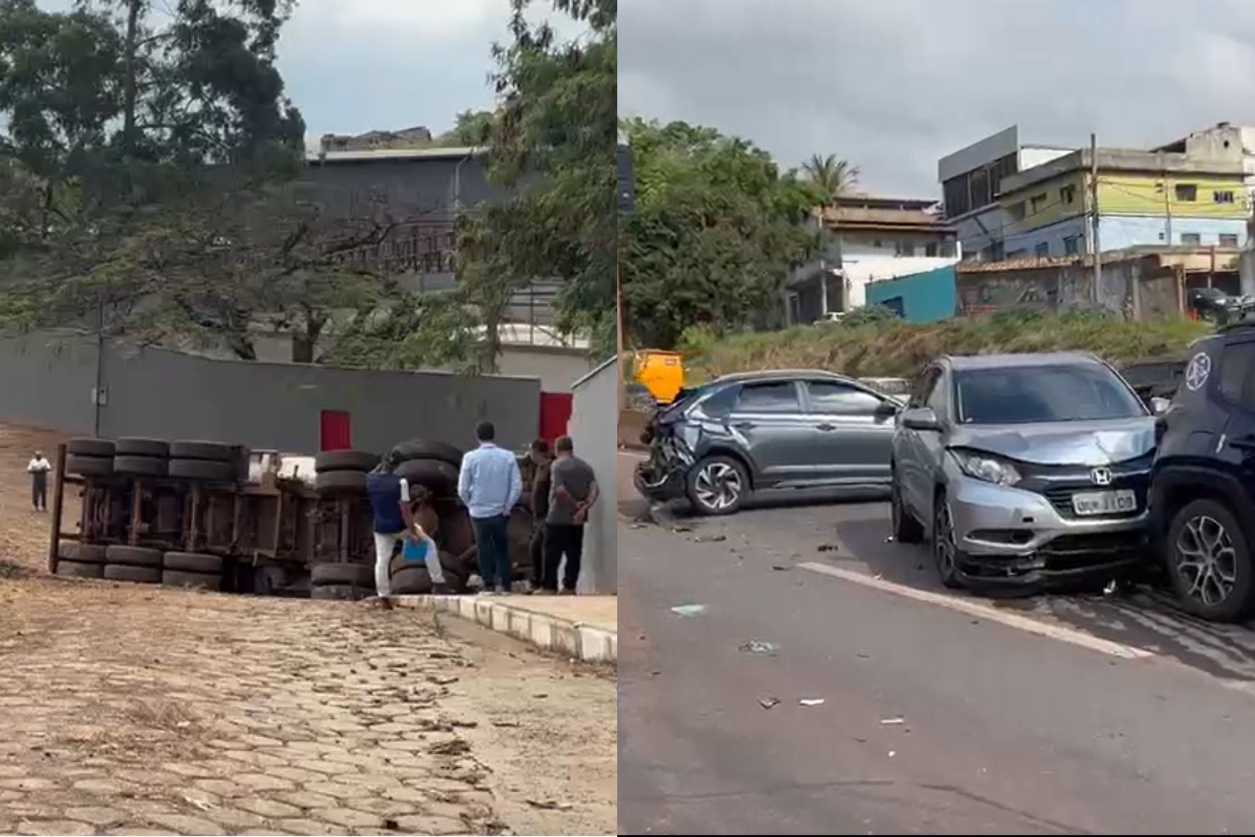Carreta que tombou no Anel Rodoviário de BH carregava 28 toneladas de minério e perdeu freios