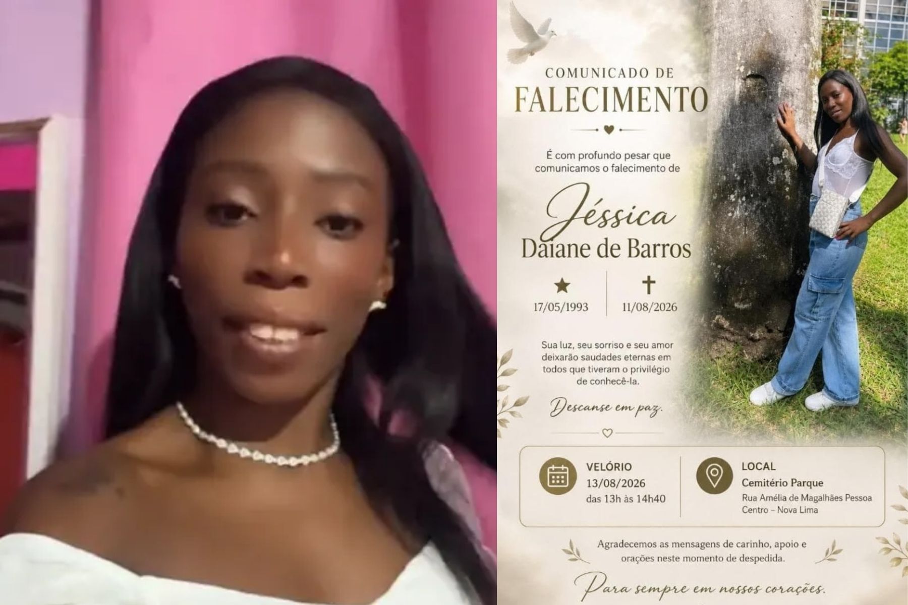 Mulher morta a tiros em Nova Lima será sepultada nesta quinta-feira (13)