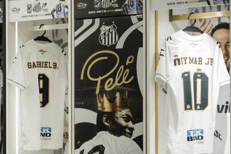 Vestiário do Santos na Vila Belmiro