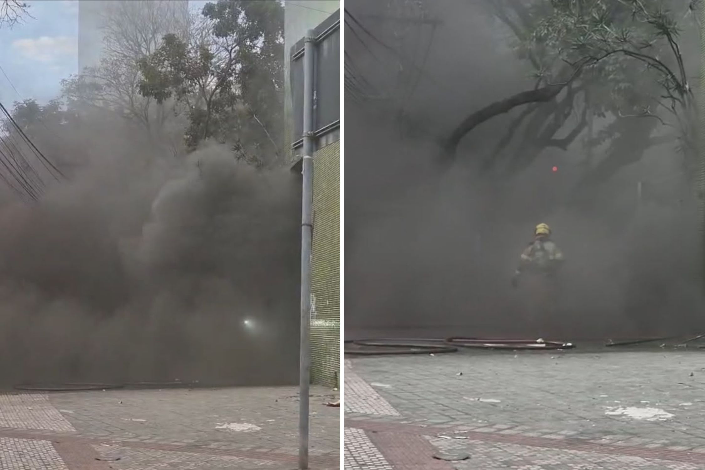 Bombeiros alertam vizinhos a não dormirem em casa após incêndio em prédio abandonado em BH