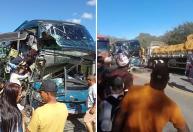 Batida entre caminhão e ônibus na BR-259 deixa ao menos duas pessoas mortas e 20 feridas