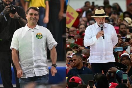 Flávio Bolsonaro e Lula durante eventos no Rio de Janeiro