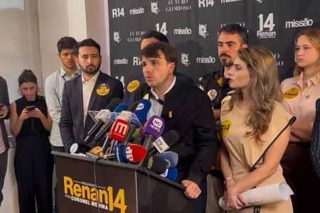 Renan Santos (Missão) em coletiva após a decisão de Toffoli