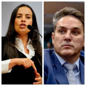 Juliana Brizola (PDT) e Luciano Zucco (PL), candidatos ao governo do Rio Grande do Sul nas eleições de 2026