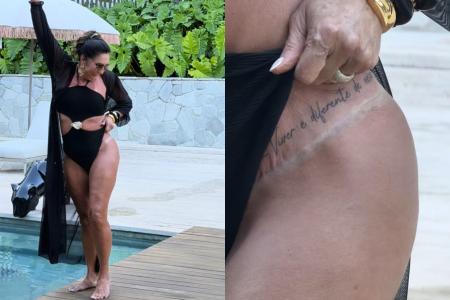Mãe de Virginia exibe tatuagem íntima em fotos e deixa mensagem motivacional