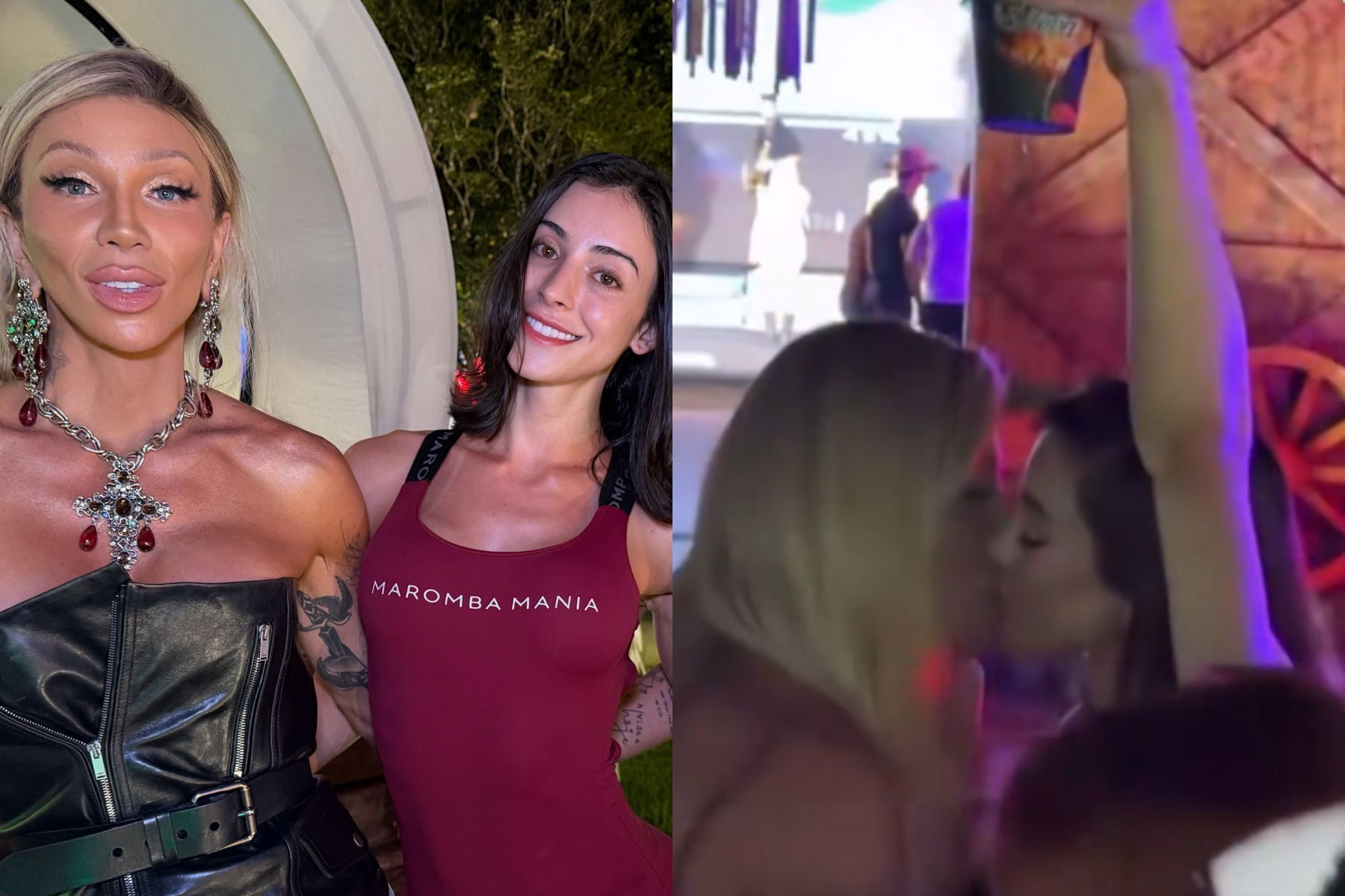 Bella Longuinho e Maya Massafera se beijam no Rancho do Maia e internautas reagem