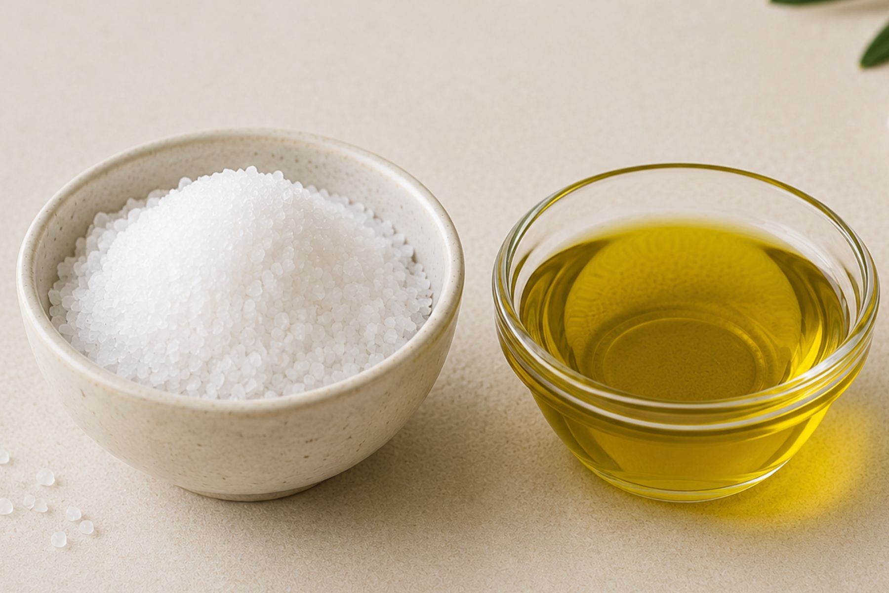 Misturar 1 colher de sal com 3 colheres de azeite: para que serve e como usar
