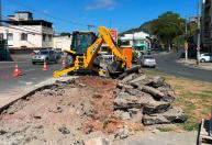 Começam obras para mudança de travessias no trevo do Cascatinha