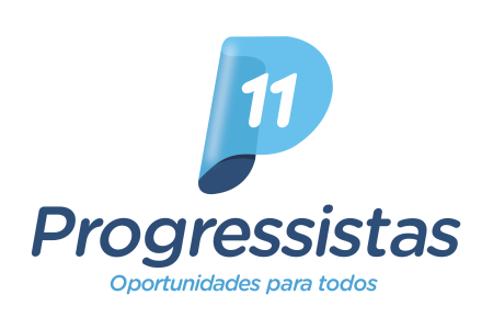 Logomarca do Partido Progressistas (PP), baseada em tons de azul