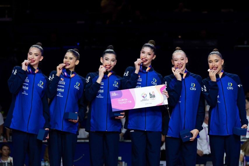 Brasil é bronze no Mundial de Ginástica Rítmica e garante vaga na Olimpíada
