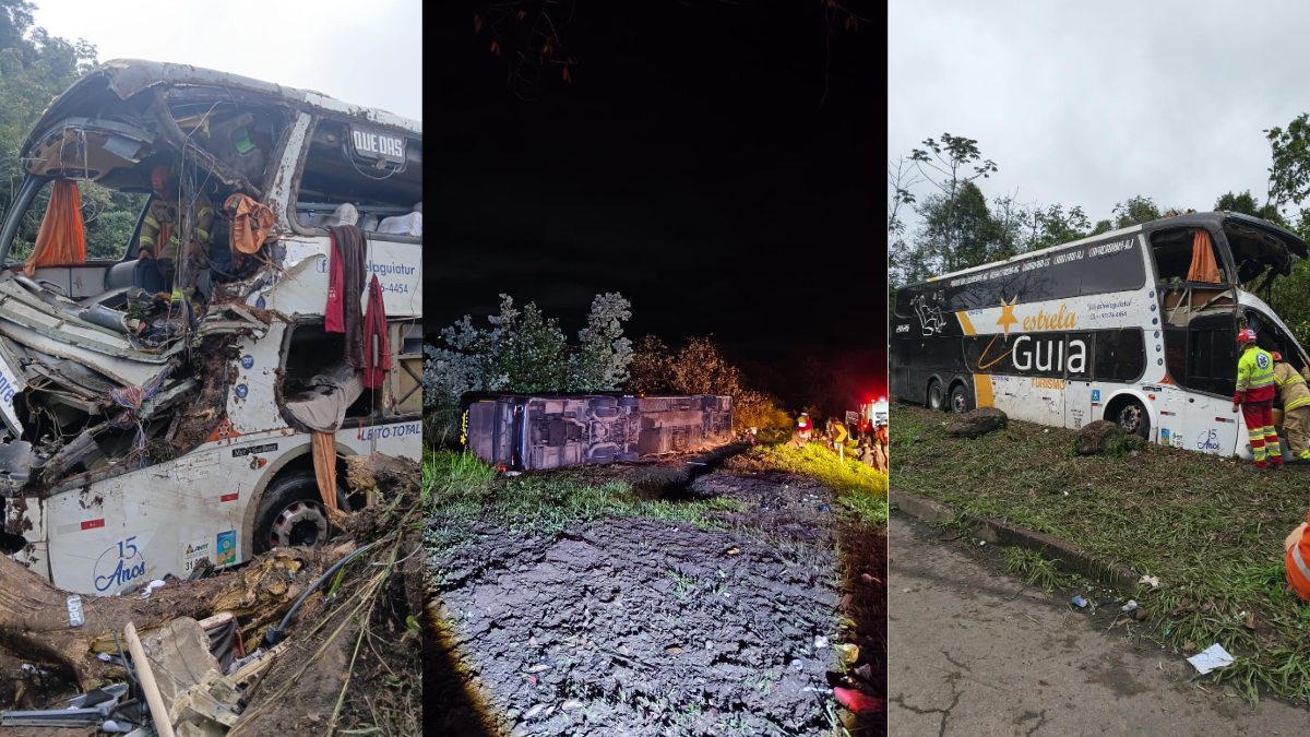Sobe para nove o número de mortos em tombamento de ônibus na BR-040
