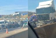 Vídeo: engavetamento com sete veículos trava o trânsito na BR-381, na Grande BH