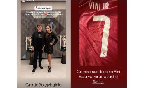 Virginia Fonseca recebeu médico de Goiânia na mansão de Vini Jr; ele exibiu presente que ganhou do jogador • Reprodução | Redes sociais