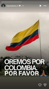 Post de Néiser Villarreal, atacante do Cruzeiro, em solidariedade à Colômbia após terremoto • Instagram / Néiser Villarreal