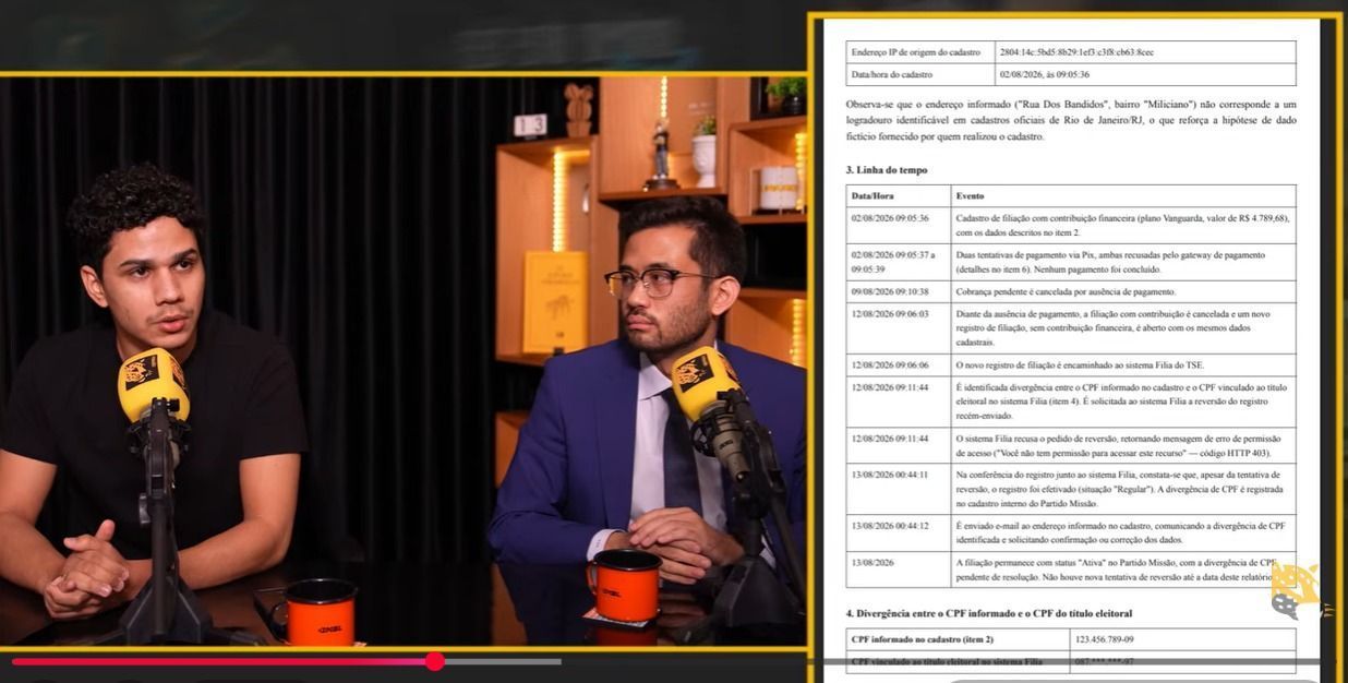 Missão afirma ter identificado tentativa de filiação fraudulenta de Flávio e aciona PF e TSE