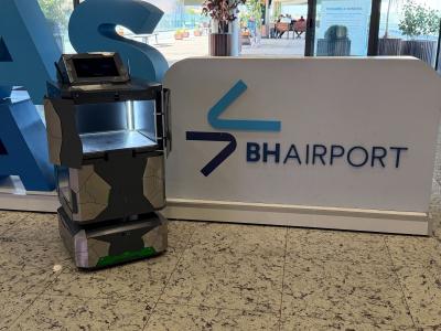 Robô autônomo realiza entregas de compras no Aeroporto Internacional de Belo Horizonte, em Confins