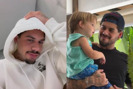 Zé Felipe e o filho caçula, Zé Leonardo, de 1 ano e 10 meses