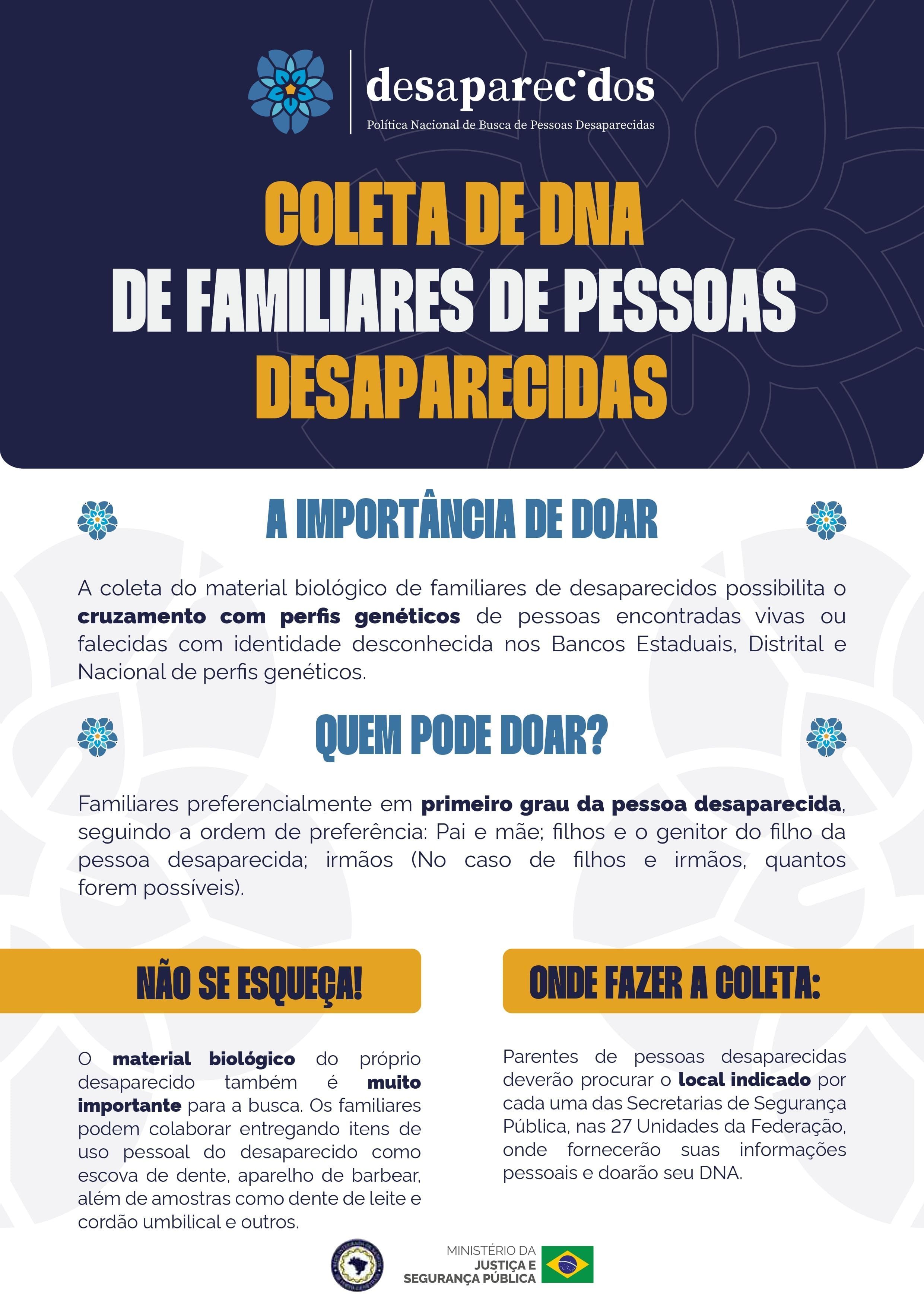 Campanha de coleta de material genético ajuda na identificação de pessoas desaparecidas