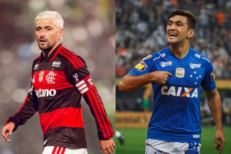 Giorgian De Arrascaeta pelo Flamengo em 2026 e pelo Cruzeiro em 2018