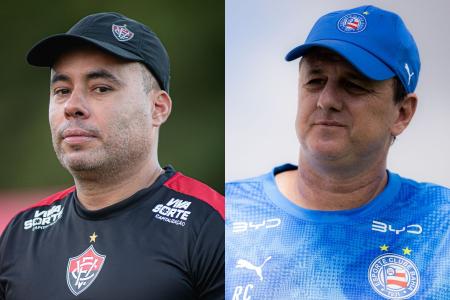 Jair Ventura e Rogério Ceni, técnicos de Vitória e Bahia