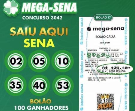 Bolão leva prêmio da Mega-Sena
