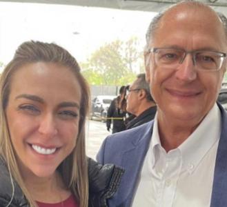 Roberta Luchsinger e Geraldo Alckmin • Reprodução/Redes Sociais