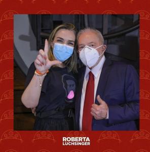 Lula e Roberta Luchsinger • Reprodução/Redes Sociais