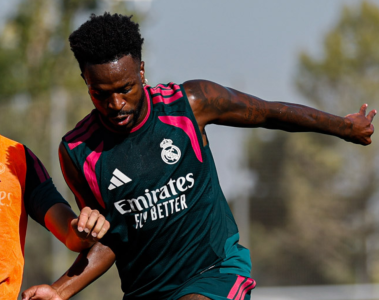 Vini Jr. em treino do Real Madrid em 2026