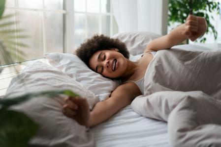 acordando, sono, cama