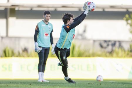 Otávio em treino da Seleção Brasileira em Brisbane