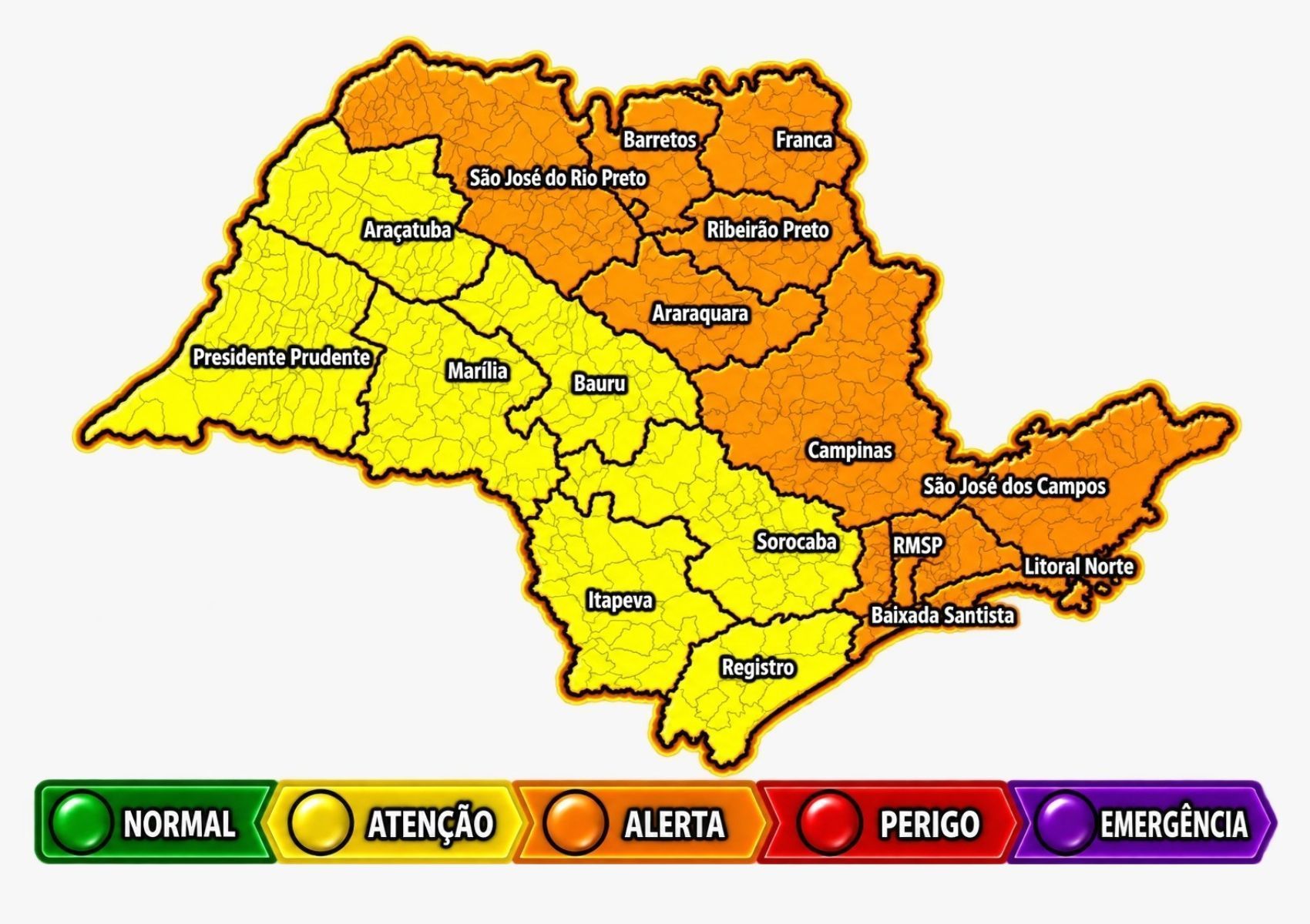 Defesa Civil de SP alerta para chuva forte e rajadas de vento de até 65 km/h
