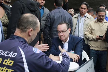 Augusto Cury (Avante) durante o evento "Brasil Fala, Cury Escuta", em São Paulo-SP
