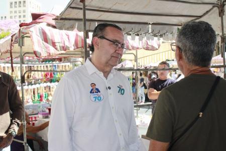 Augusto Cury (Avante) durante agenda de campanha em Belo Horizonte-MG
