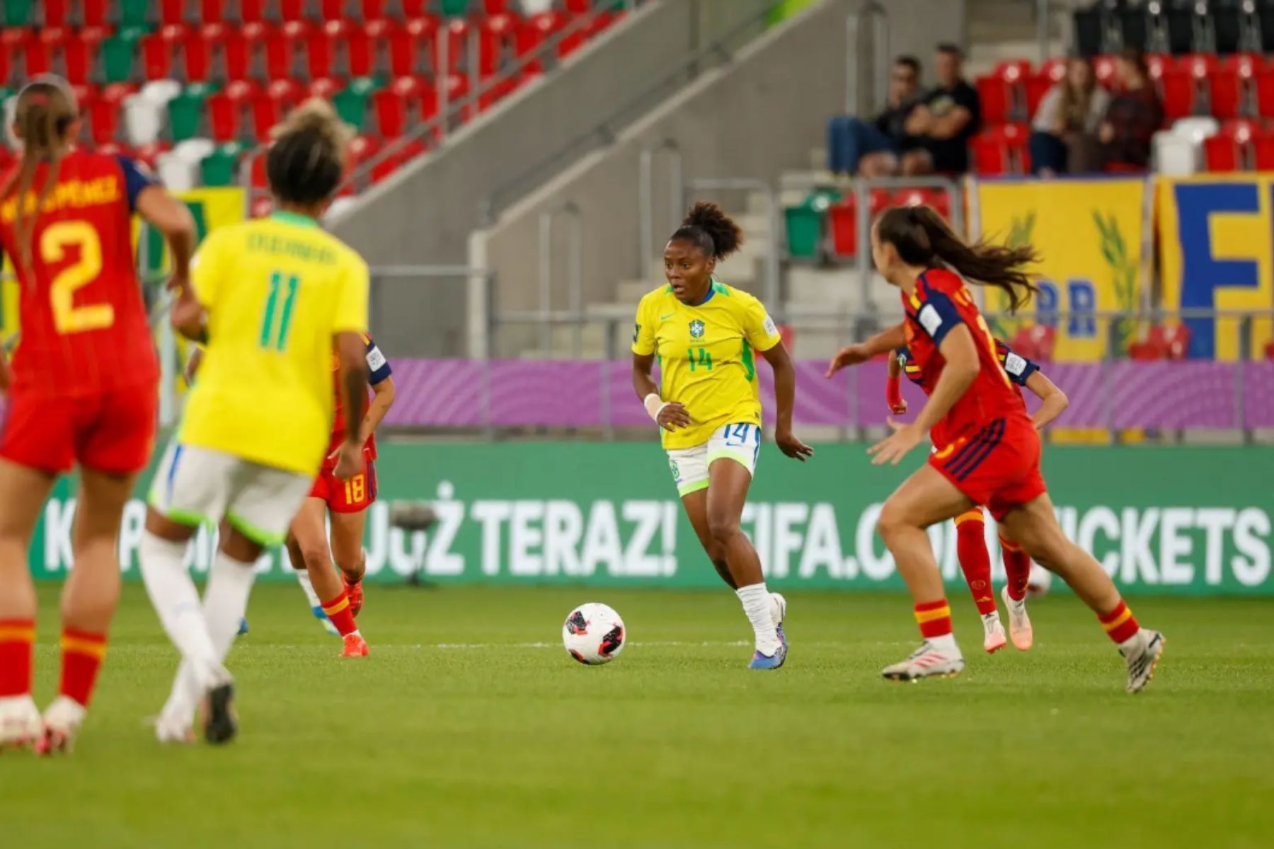 Brasil perde para a Espanha e é eliminado da Copa do Mundo Feminina sub-20