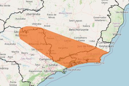 Tempestade em MG: veja lista das 245 cidades sob alerta laranja nas próximas horas • Reprodução/ Inmet