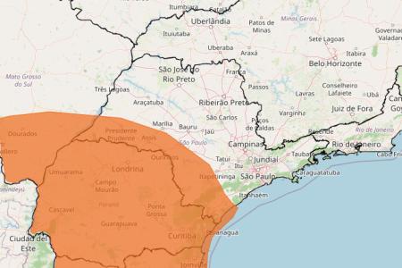 Tempestade e granizo em SP: veja lista das 122 cidades sob alerta até domingo (20) • Reprodução/ Inmet