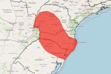 Alerta vermelho: tempestade ameaça 708 cidades de três estados nesta segunda (21); veja lista • Reprodução/ Inmet
