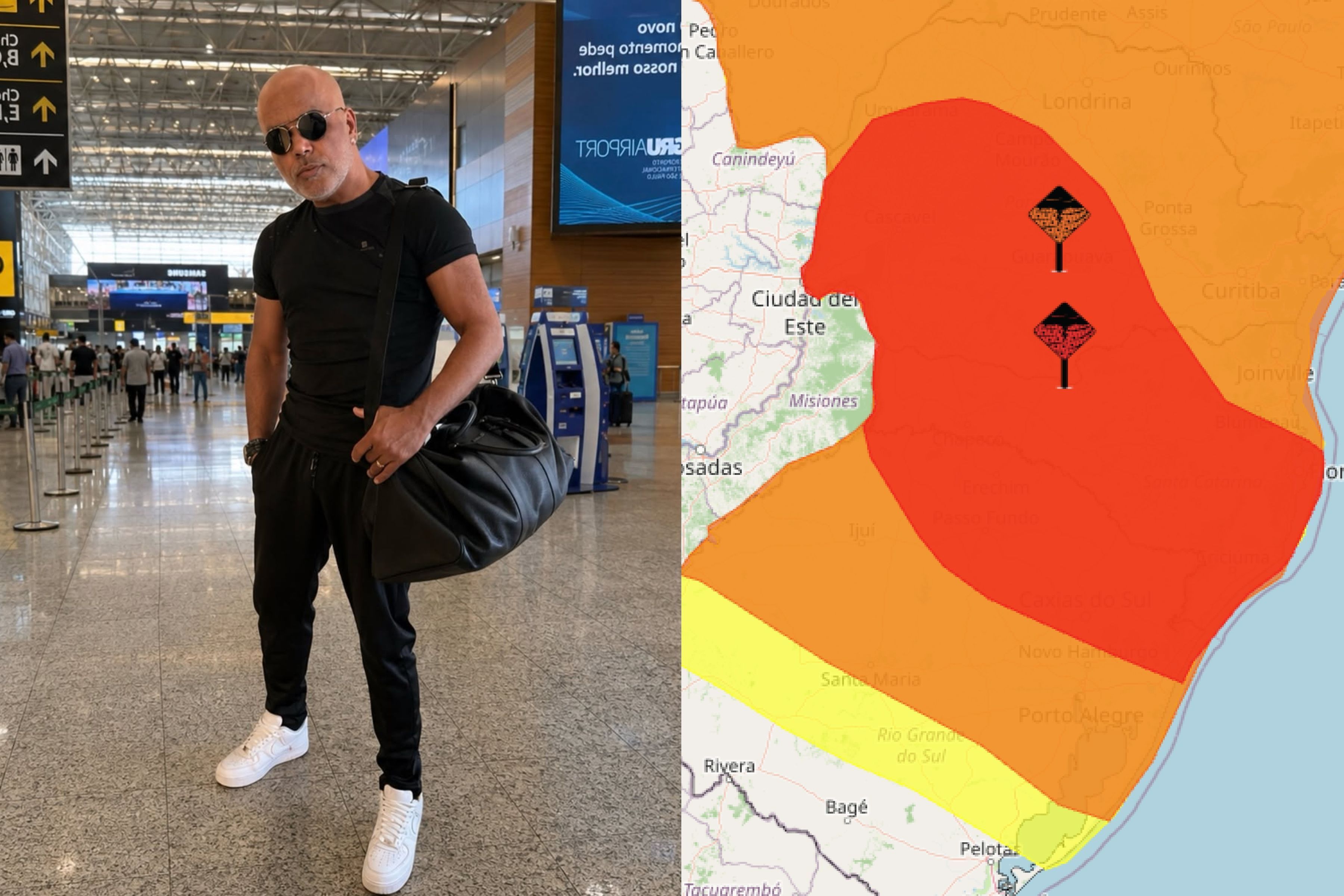 Helicóptero com o cantor Rick desapareceu em dia de alerta vermelho de chuva em SC