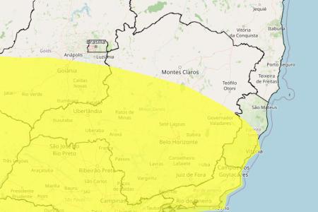 Tempestade e granizo em MG: veja lista das 688 cidades sob alerta nesta terça (29) • Reprodução/ Inmet